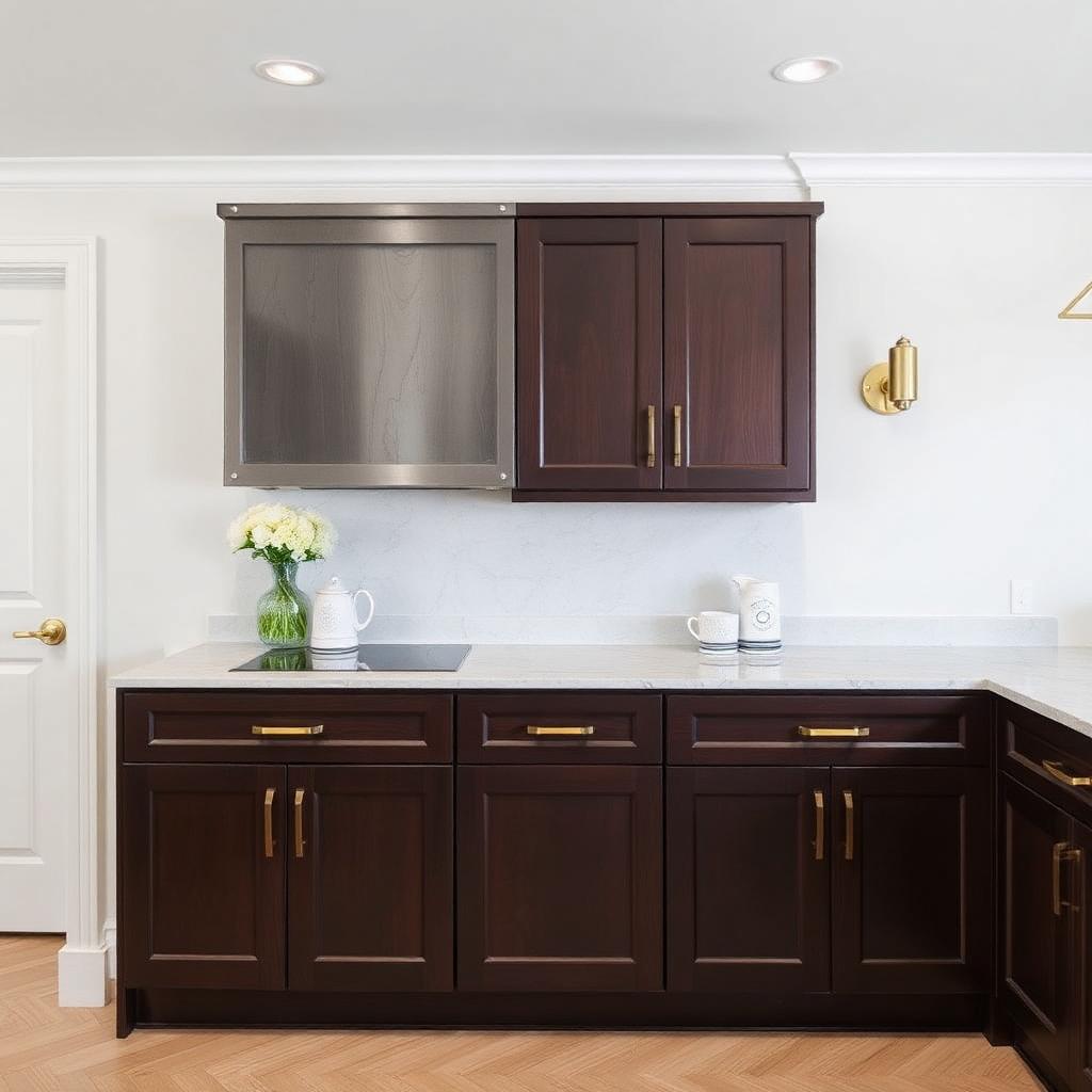 Custom dark wood cabinets