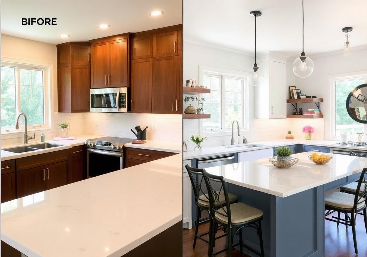 Before and after kitchen renovation comparison